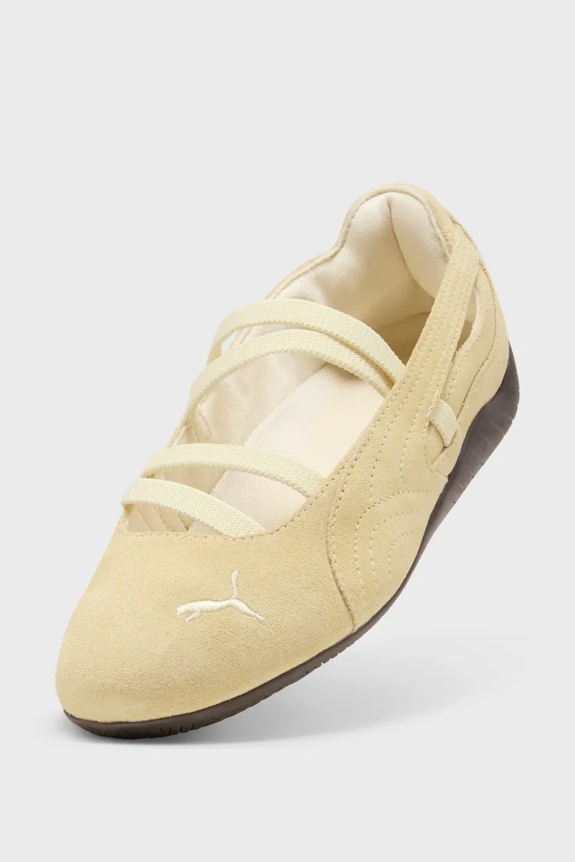 Женские бежевые замшевые балетки Speedcat Ballet Suede Shoes Women 5