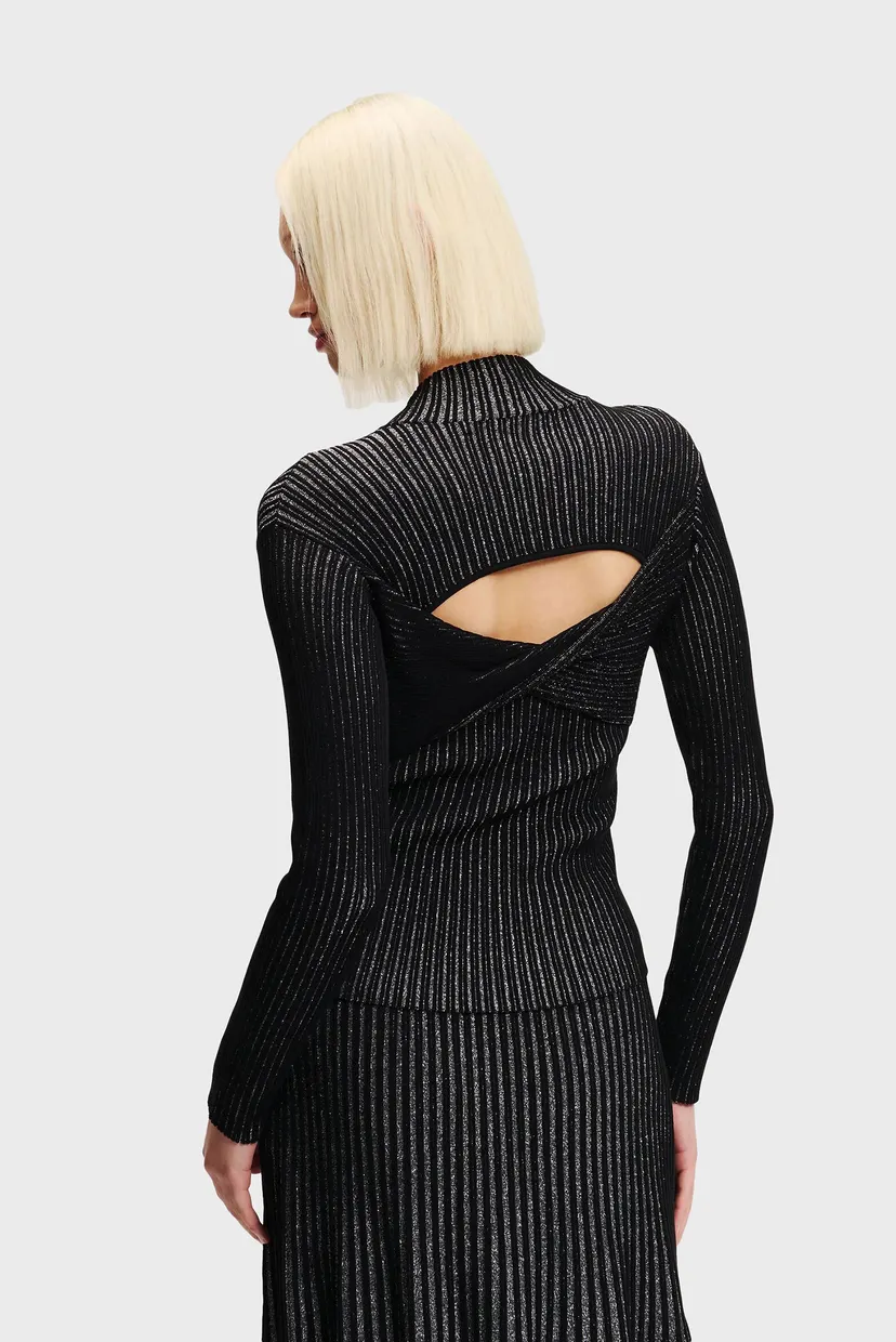 Женский черный джемпер LUREX KNIT TOP 3
