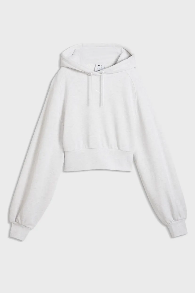Женское светло-серое худи Essentials Cropped Balloon Sleeve Hoodie Women 4