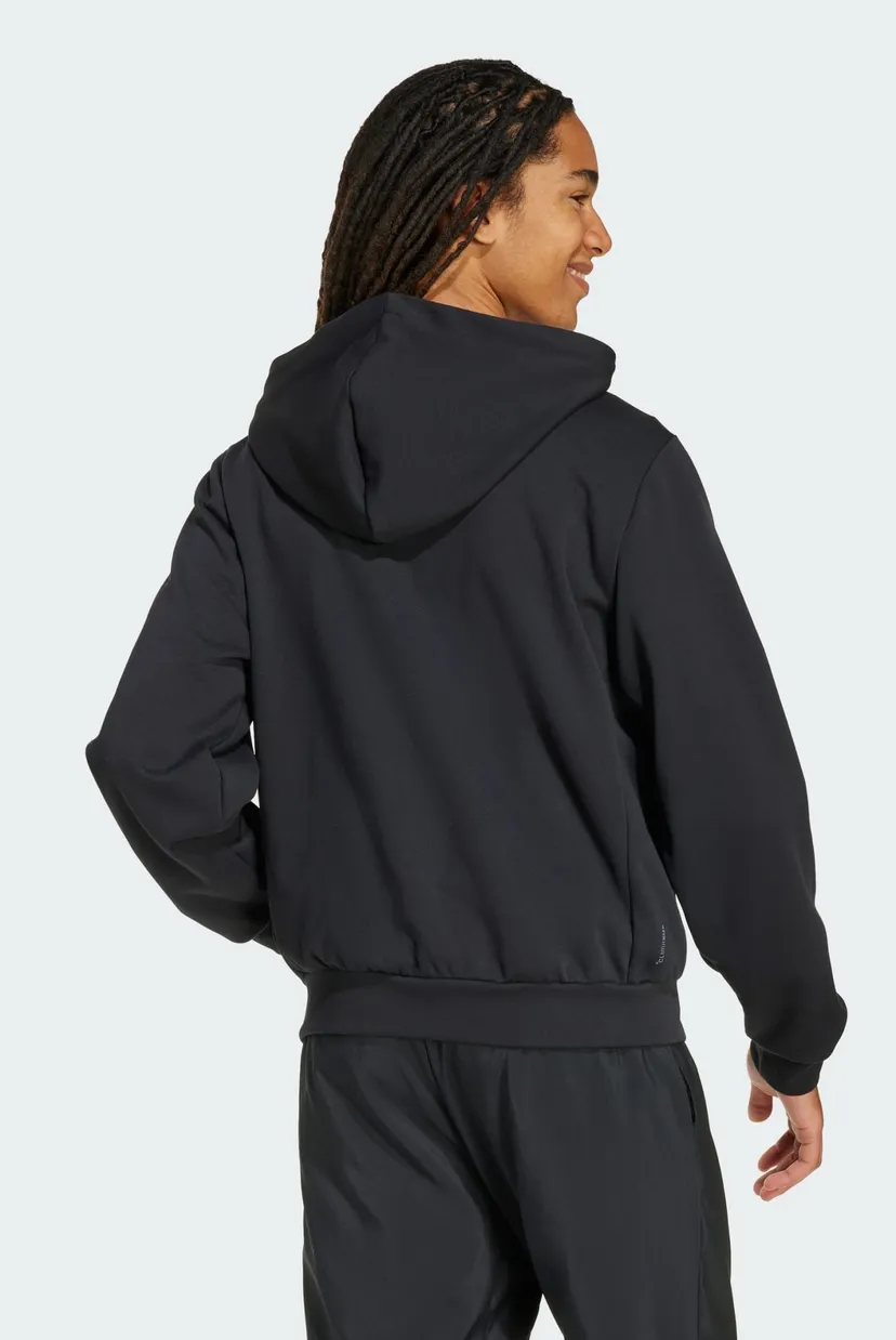 Чоловічий чорний пуховик Essentials CLIMAWARM Hybrid Down Hooded 4