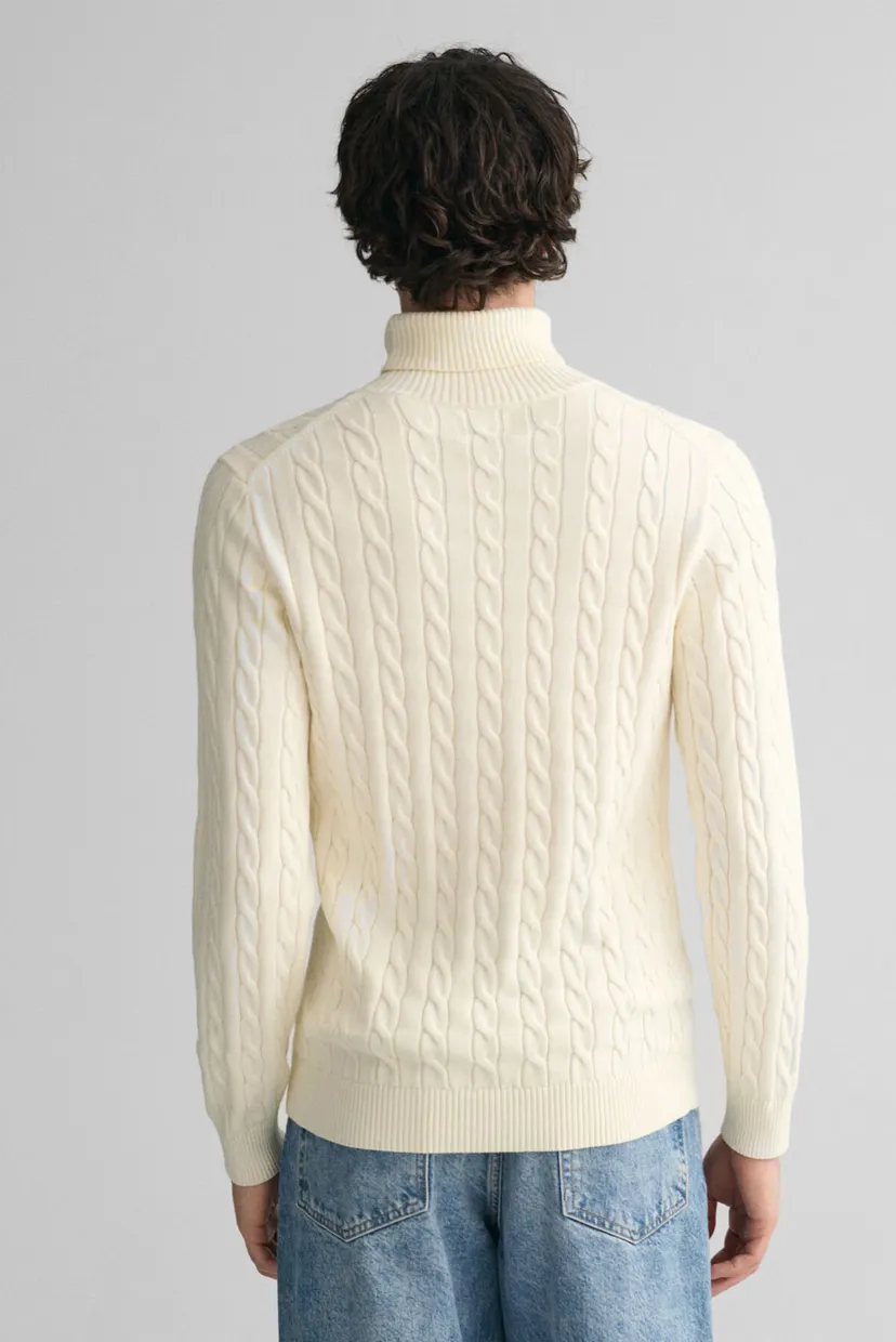 Чоловічий білий гольф COTTON CABLE TURTLE NECK 3