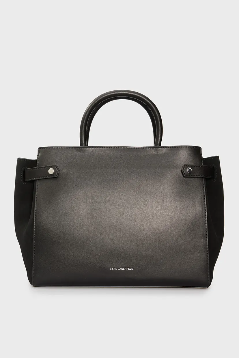 Жіноча чорна шкіряна сумка IKON/K MD TOTE 4