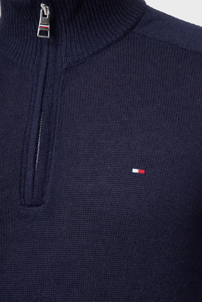 Чоловіча темно-синя вовняна кофта MULTI HTR MERINO ZIP MOCK 3