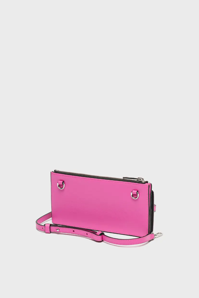 Женская розовая кожаная сумка SIGNATURE CROSSBODY 3