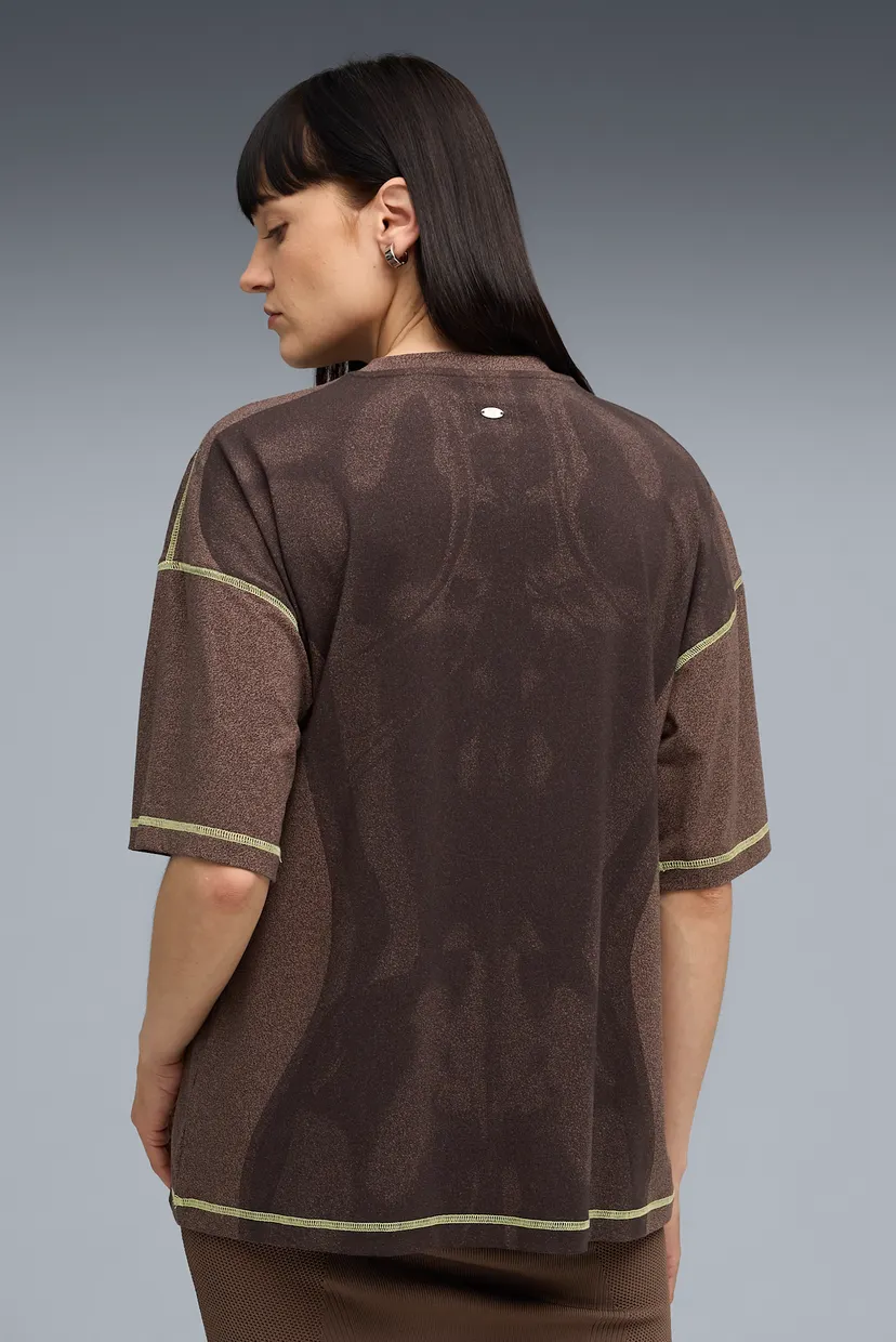 Женская коричневая футболка YONA All-Over Print Tee Women 3