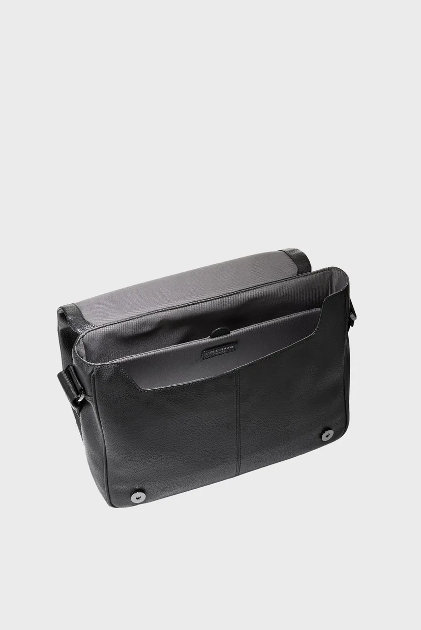 Мужская черная кожаная сумка Belmont Messenger Bag 4