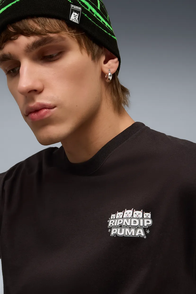 Мужская черная футболка PUMA x RIPNDIP Boxy Tee Men 4