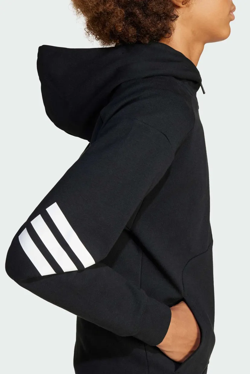 Дитяче чорне худі Future Icons 3-Stripes Full-Zip Hooded Kids 4