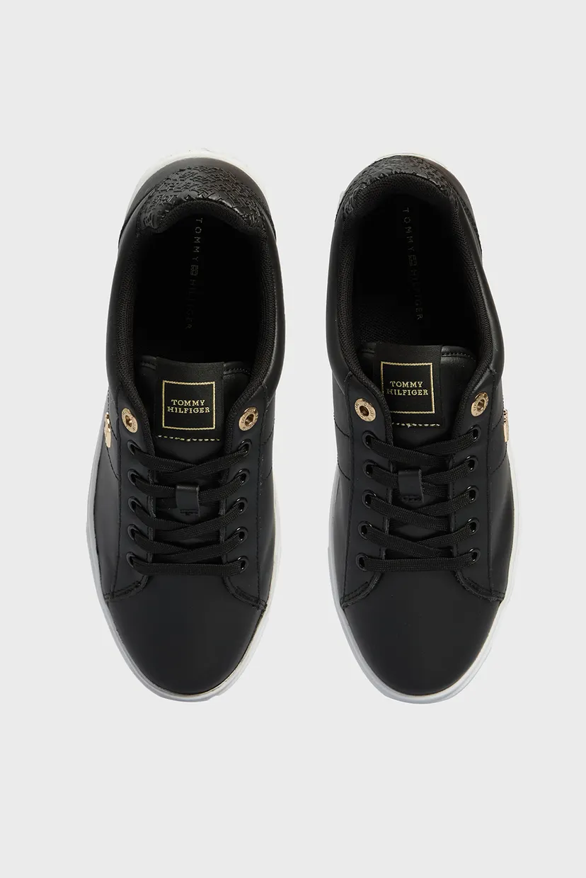 Женские черные кожаные сникерсы ELEVATED ESSENT SNEAKER MONOGRAM 3