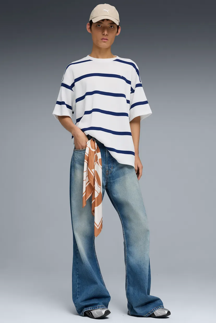 Мужская белая футболка в полоску Select Essentials Waffle Tee Men 3