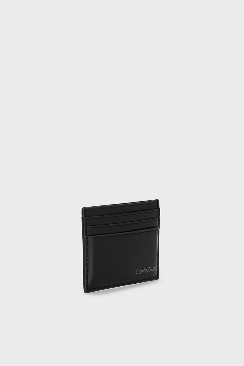 Чоловічий чорний шкіряний кардхолдер CK SMOOTH CARDHOLDER 3