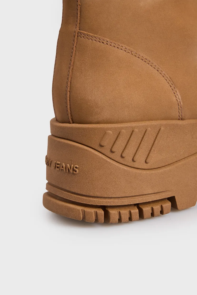 Женские коричневые нубуковые ботинки TJW ZIP UP FLATFORM NUBUCK