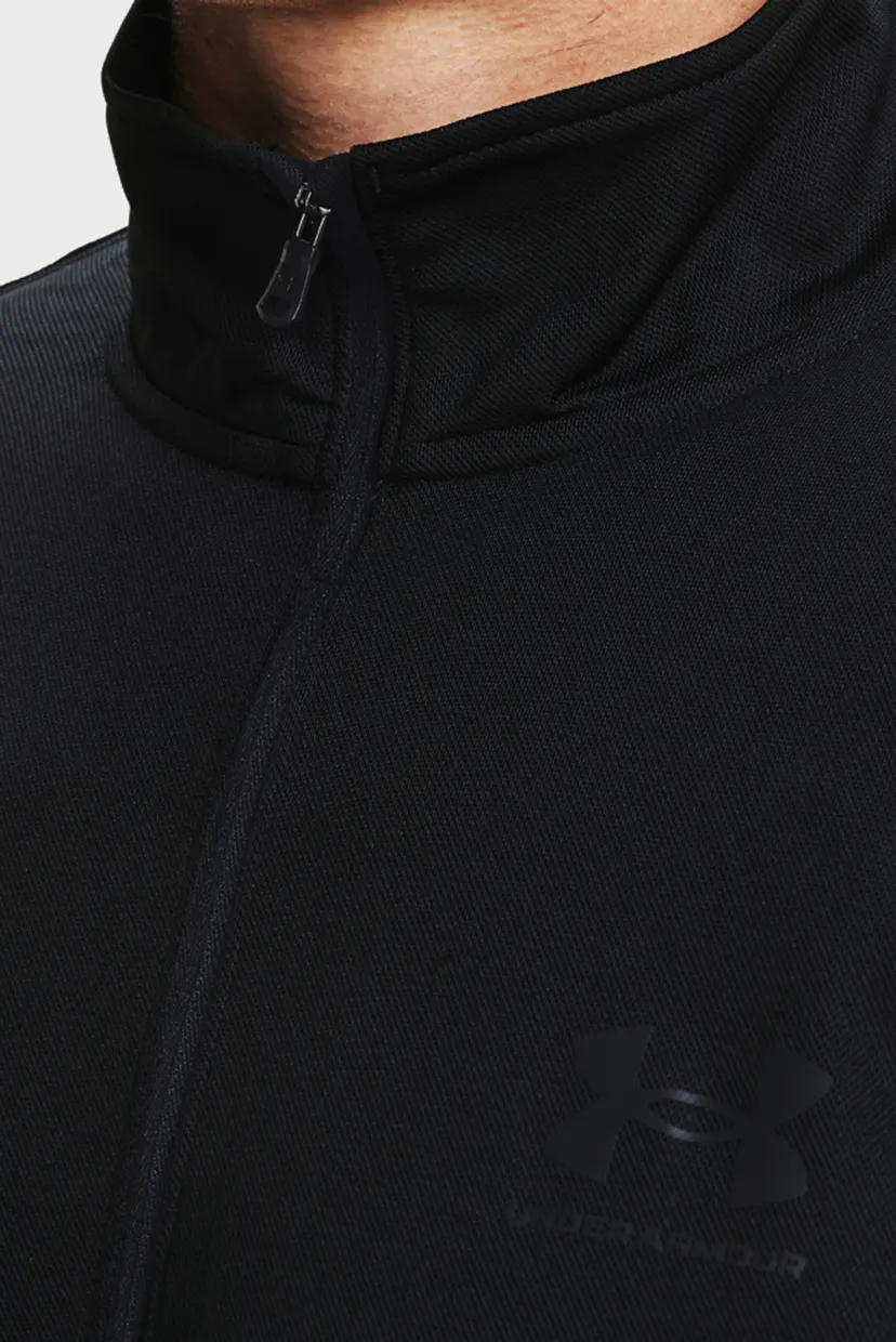 Мужская черная кофта UA PIQUE TRACK JACKET 4