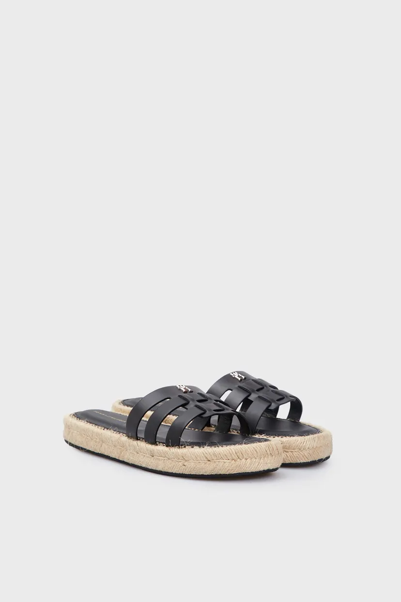 Жіночі чорні шкіряні слайдери AUTHENTIC FLAT LTHR ESPADRILLE 3