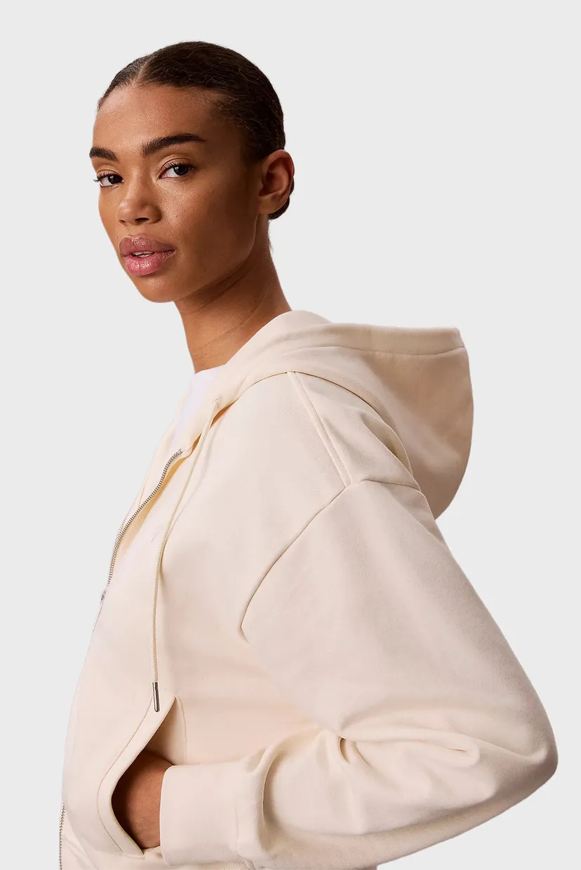 Женское белое худи MONOGRAM TERRY 5
