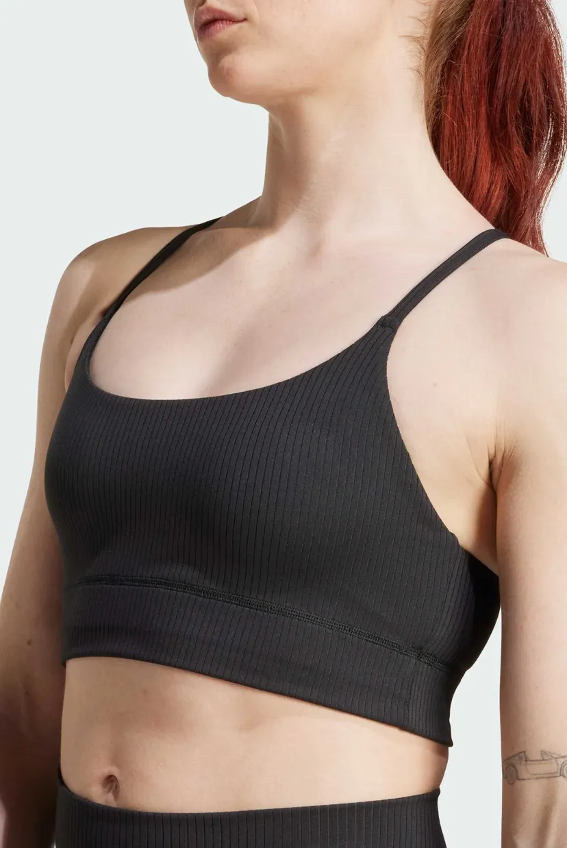 Жіночий чорний топ adidas All Me Light Support Rib Long Line 4