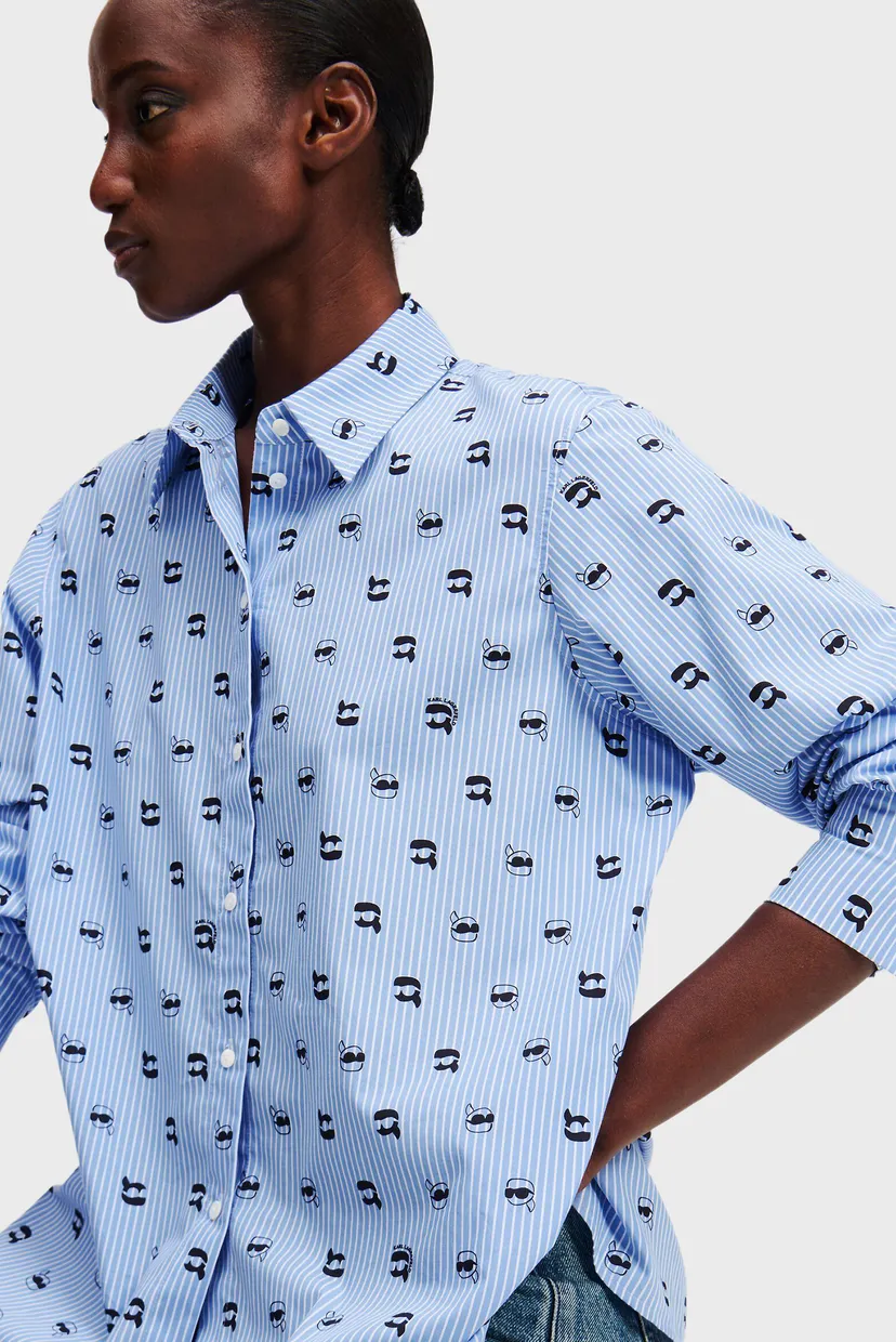 Жіноча блакитна сорочка з візерунком IKON AOP PRINT BLOUSE 4