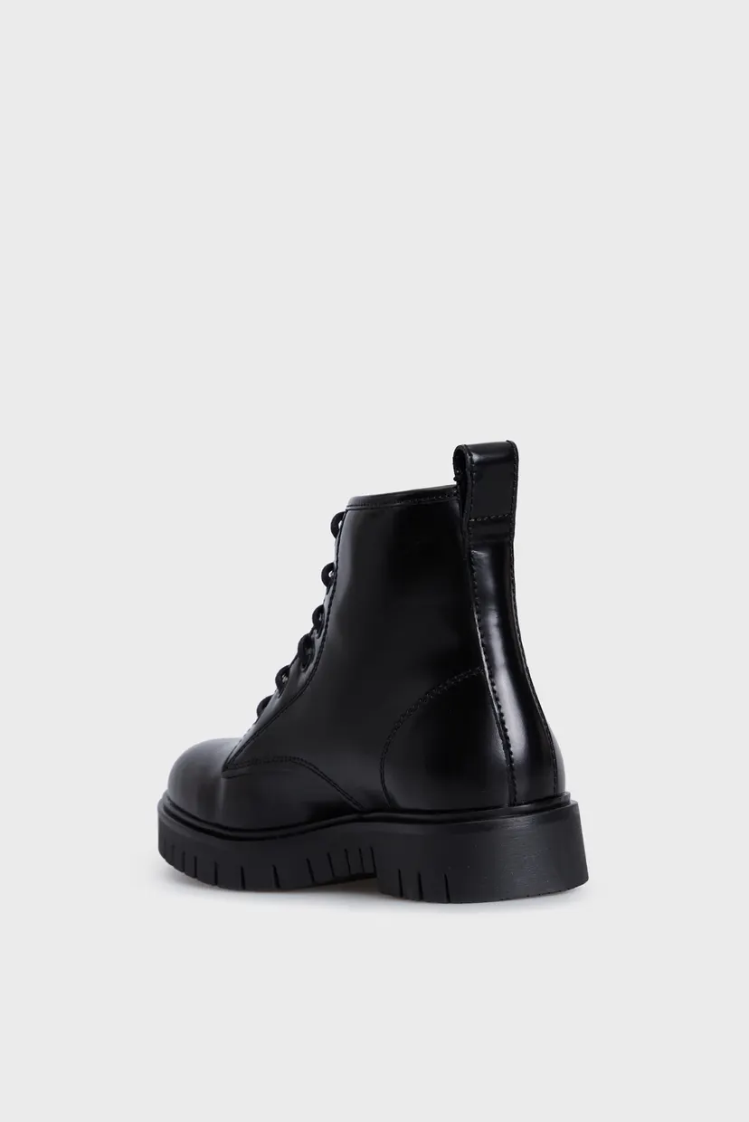 Женские черные кожаные ботинки TJW LACE UP BOOT 5