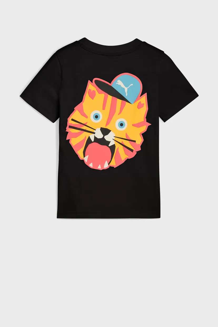 Дитяча чорна футболка Moody Cat Graphic Tee I Kids 6