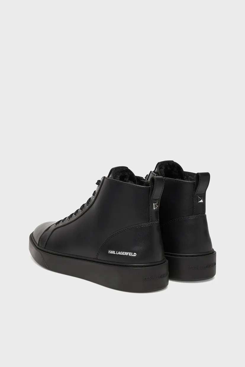 Чоловічі чорні шкіряні хайтопи FLINT II Hi Top Lace Lined 4