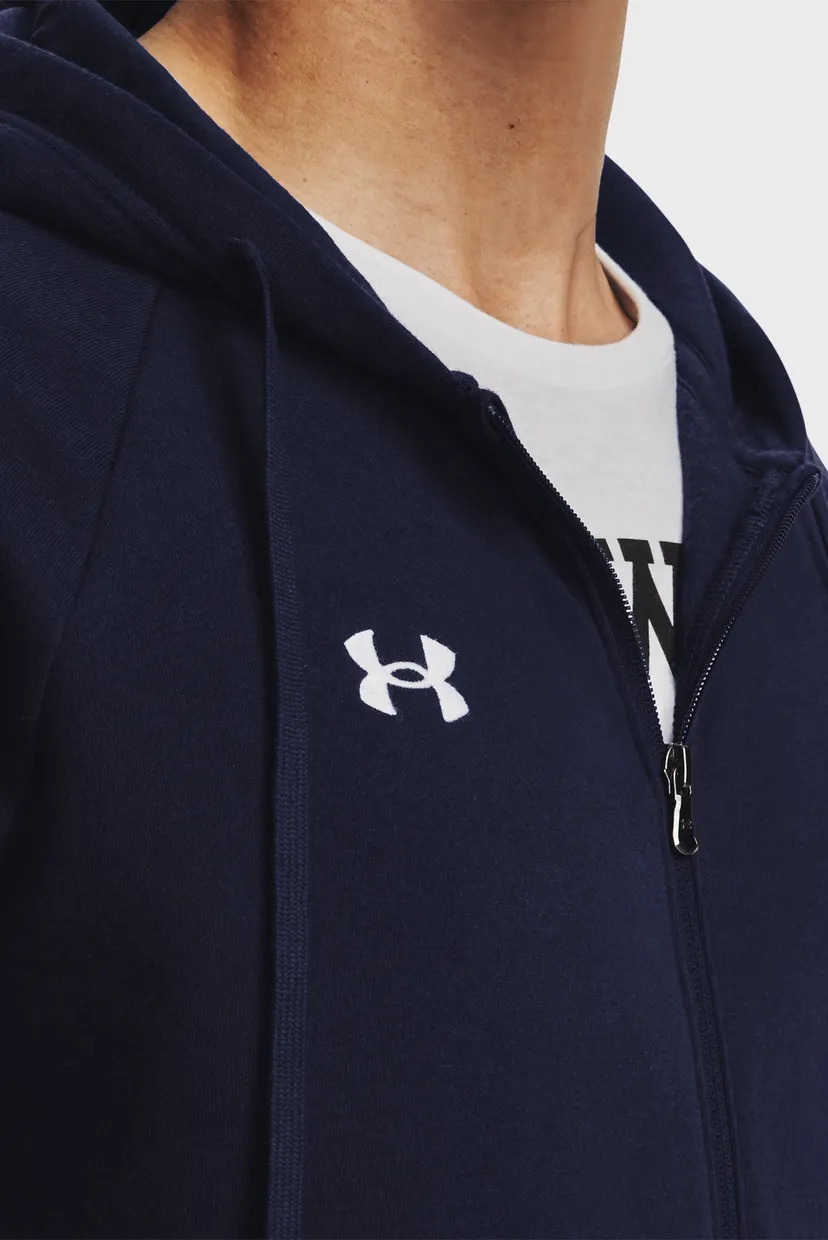 Мужское темно-синее худи UA Rival Fleece FZ Hoodie 4