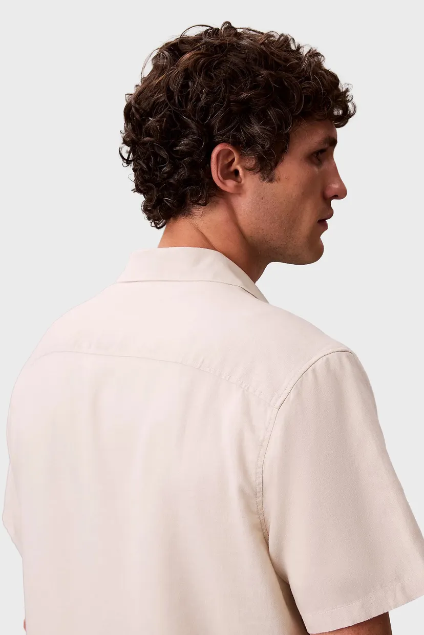 Мужская бежевая льняная рубашка COLLAR SOLID 6