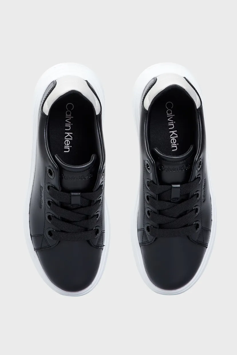 Жіночі чорні шкіряні снікерси CUPSOLE LACE UP LTH 4