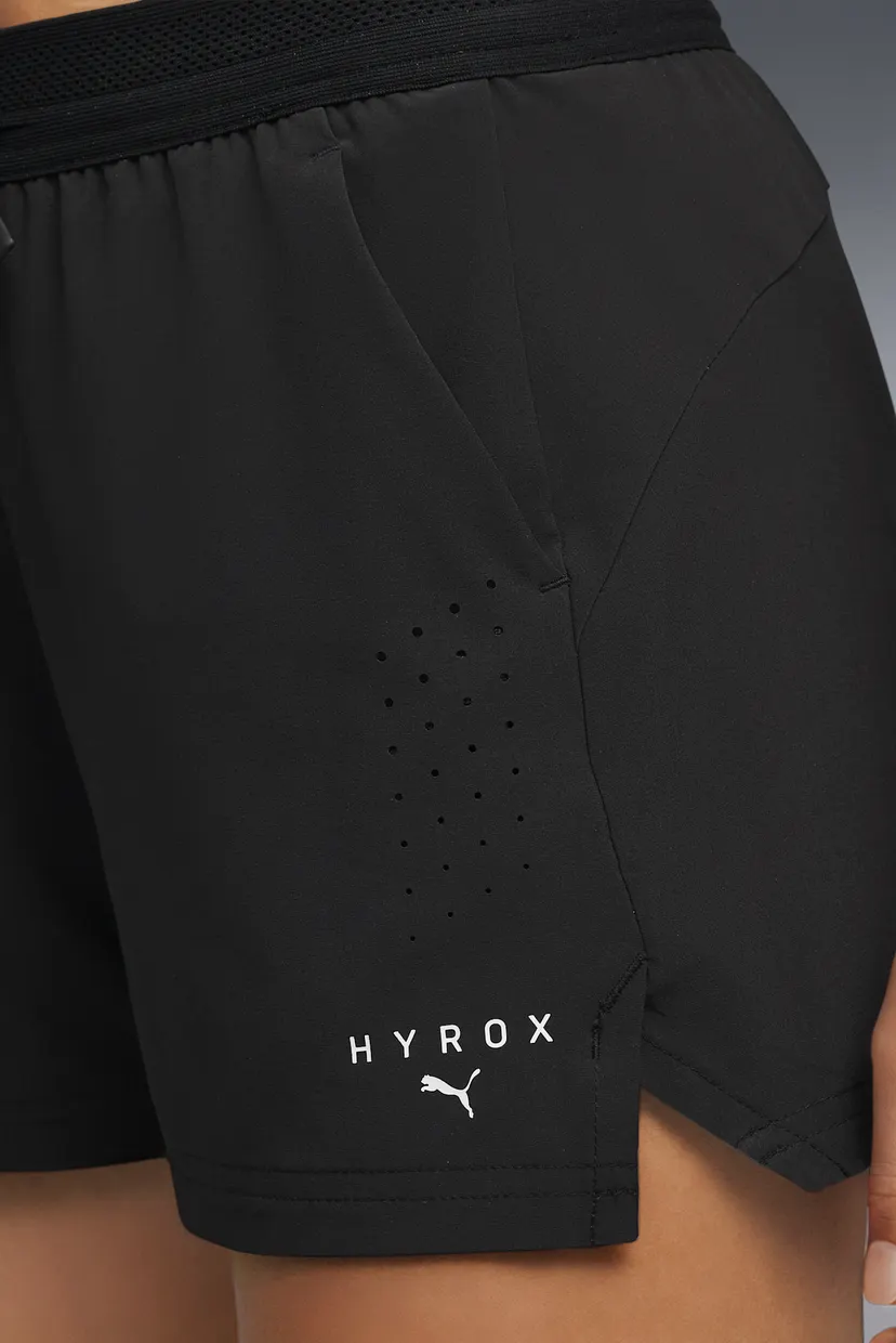 Женские черные шорты PUMA x HYROX DRYELITE Woven Shorts Women 4