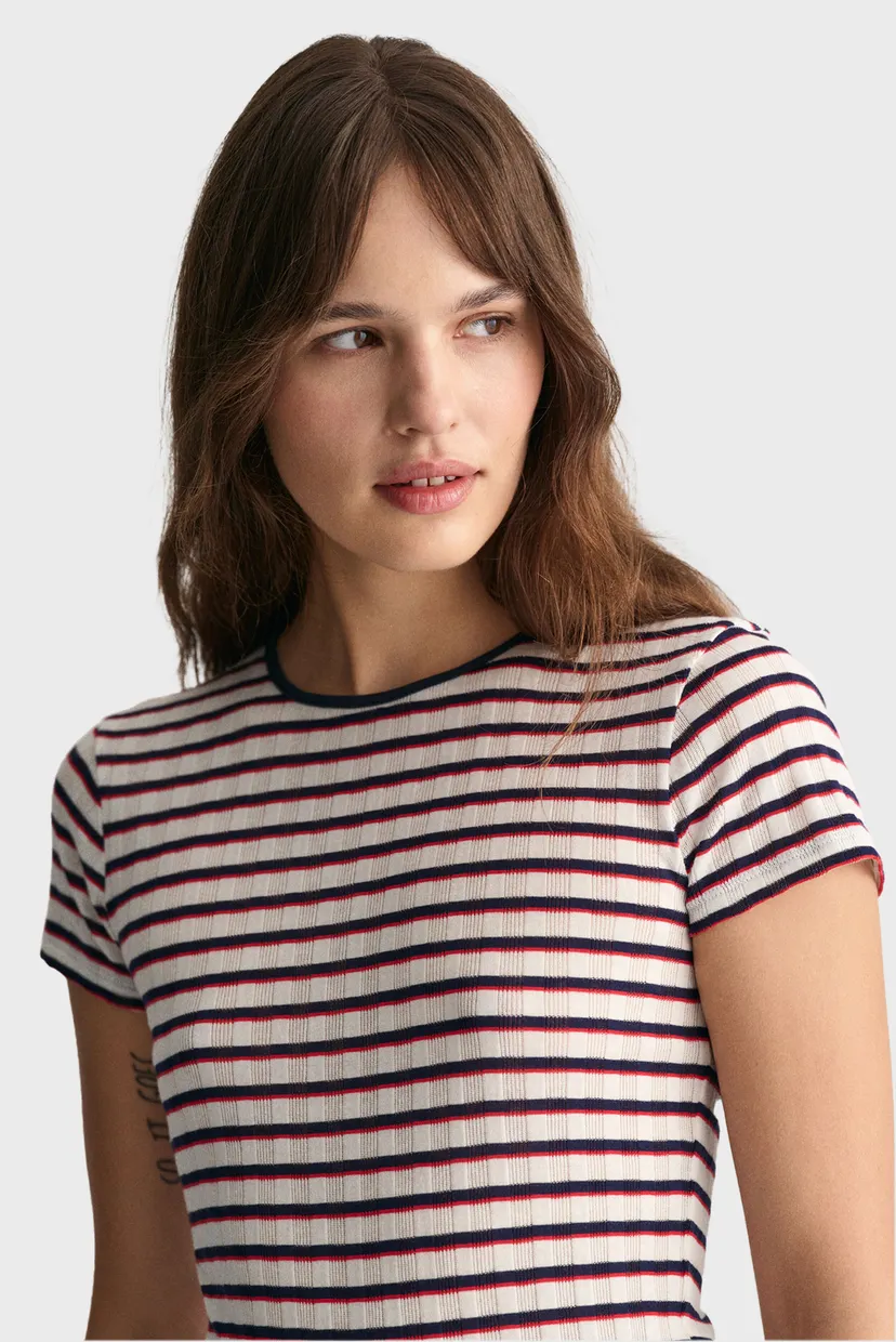 Женская футболка в полоску STRIPED RIBBED 4