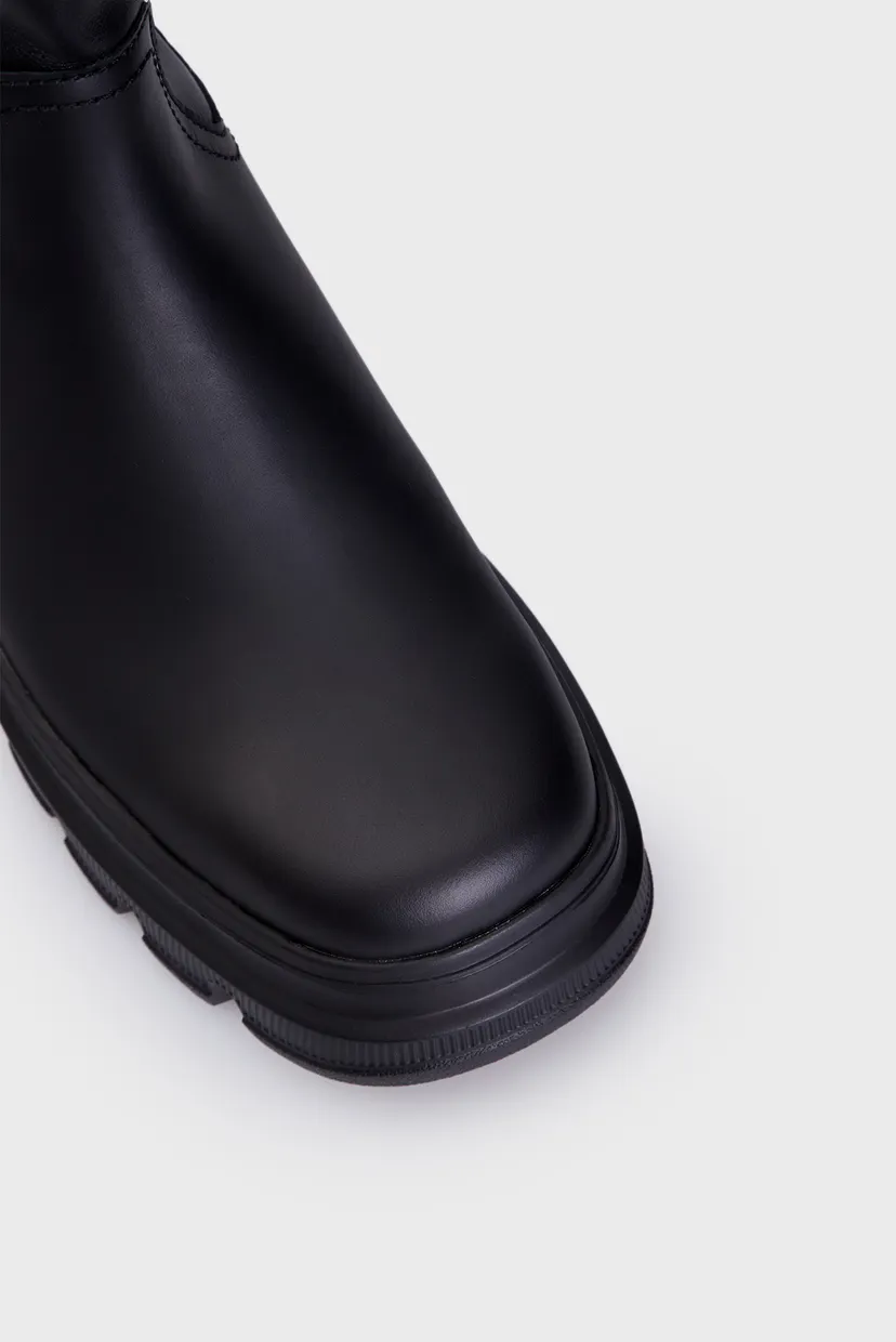 Женские черные полусапоги TJW CHUNKY CHELSEA BOOT MIX MAT 4