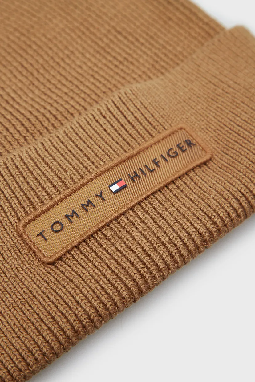 Мужская коричневая шапка TH SKYLINE BEANIE 4
