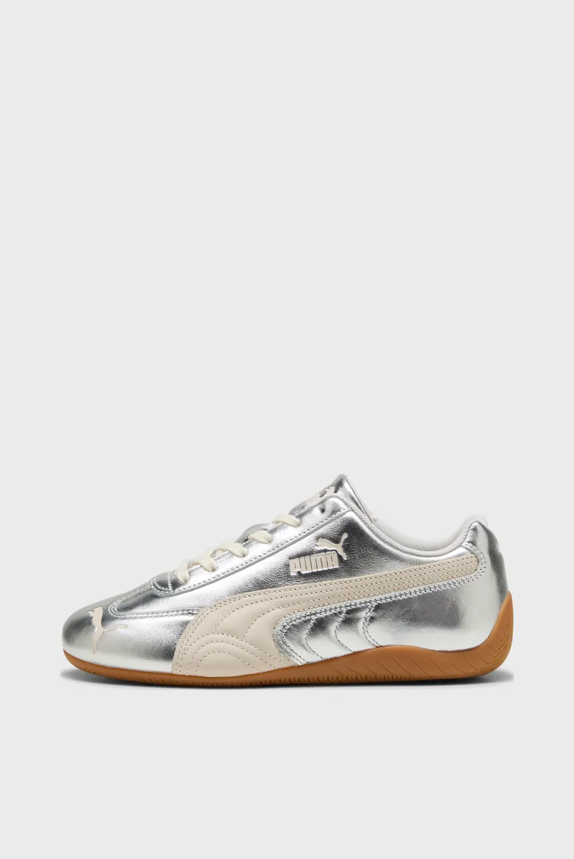 Жіночі сріблясті шкіряні кросівки Speedcat Silver Sneakers Women 4