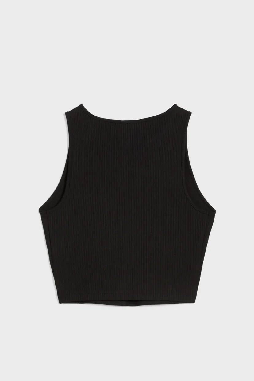 Жіночий чорний топ WARDROBE ESS Ribbed Crop Top Women 7