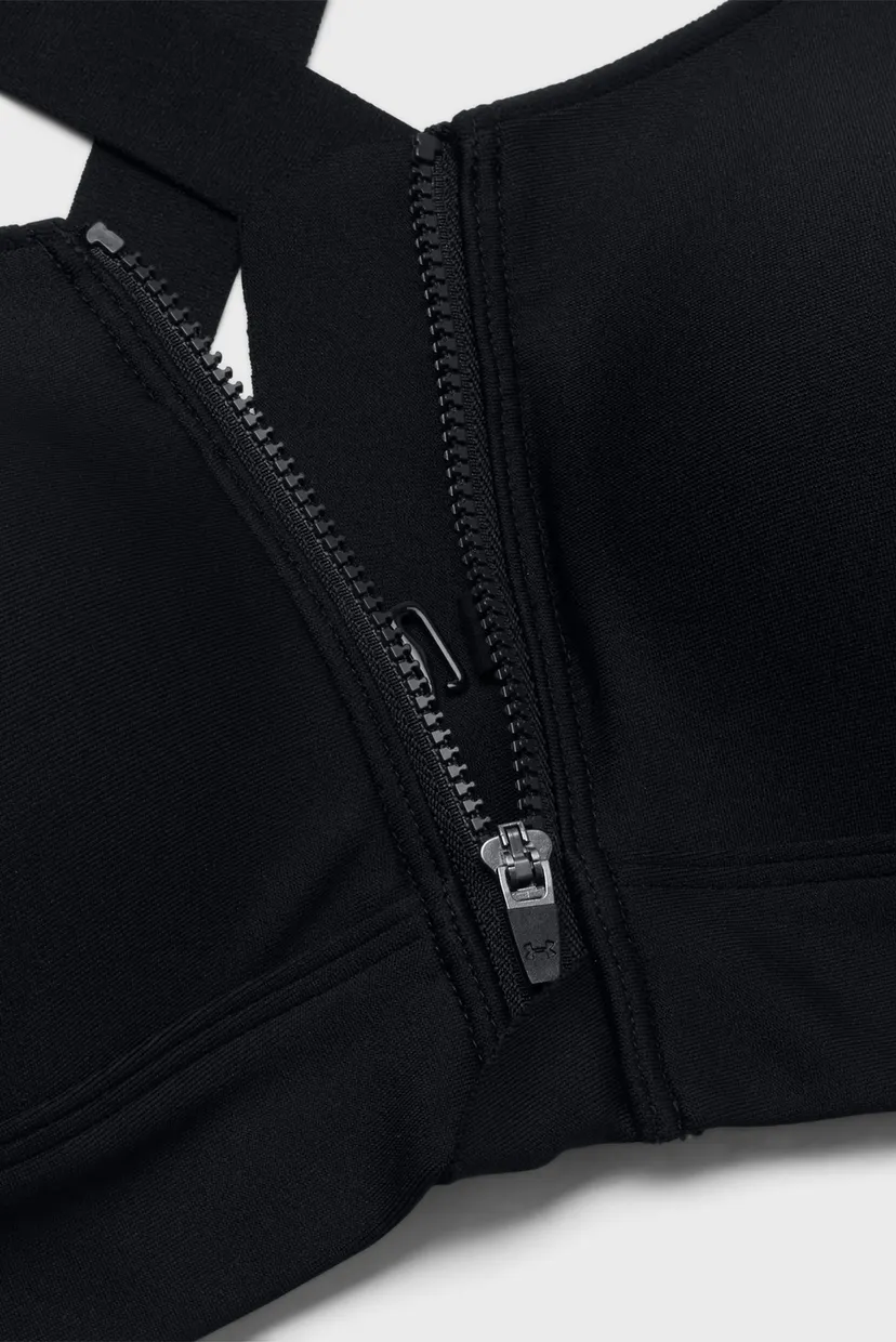 Жіночий чорний топ UA Infinity High Zip 2.0 Bra 8