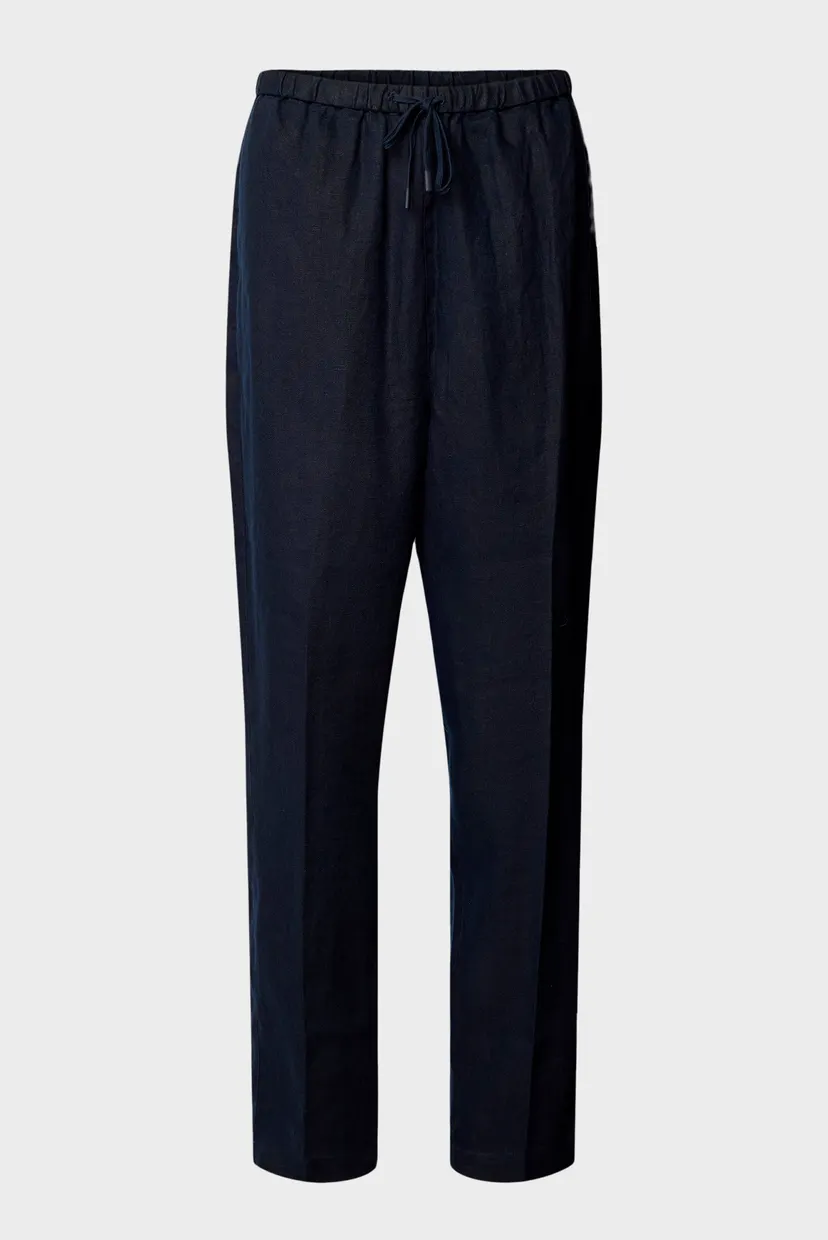 Жіночі темно-сині лляні брюки CASUAL LINEN TAPER PULL ON PANT 5