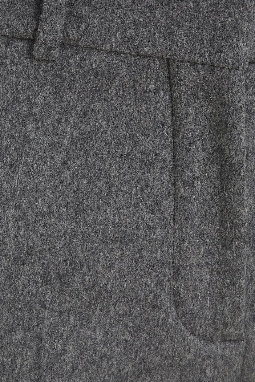 Женские темно-серые шерстяные брюки FLANNEL WOOL SLIM STRAIGHT PANTS 3