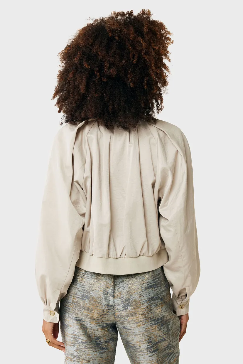 Женский бежевый бомбер Cropped bomber 3