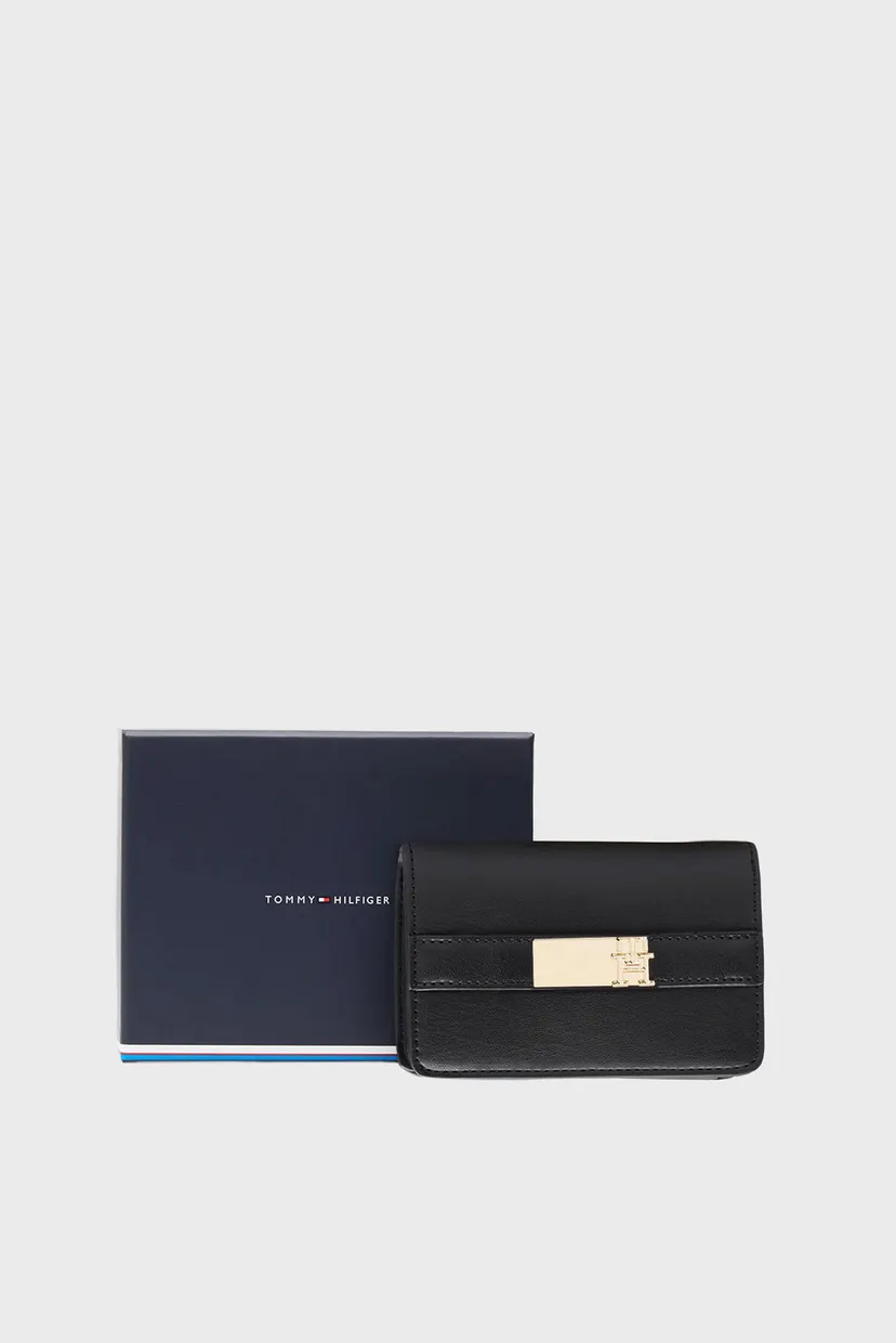 Женский черный кошелек TH HERITAGE SLIM MED WALLET 5