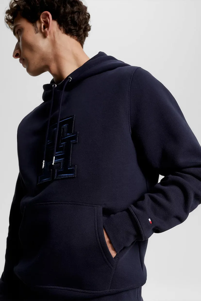 Чоловіче темно-синє худі MONOGRAM APPLIQUE HOODY 4