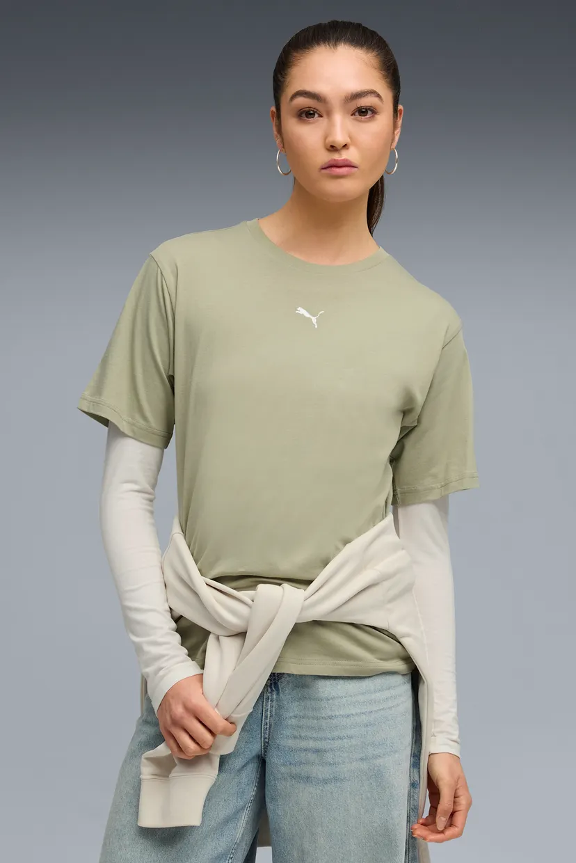 Жіноча оливкова футболка ESS Relaxed Tee Women 3