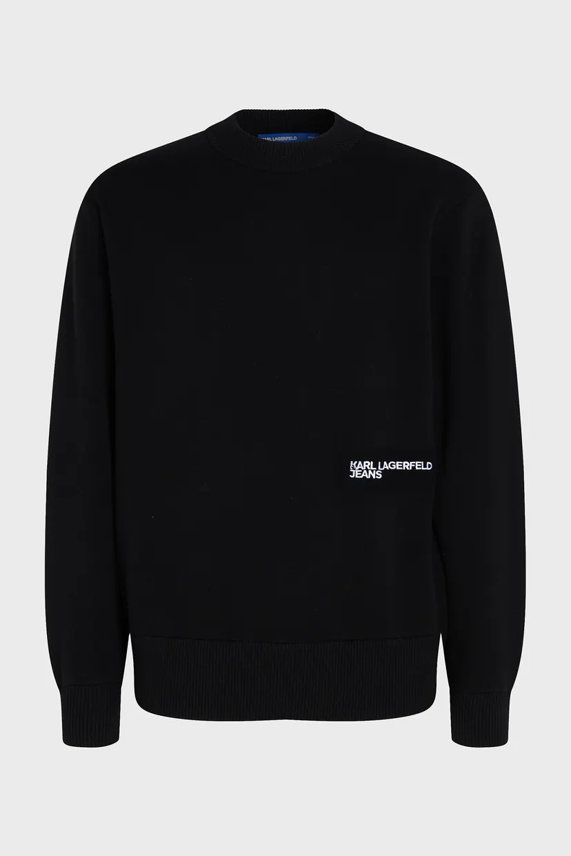 Чоловічий чорний джемпер regular monogram crew 5