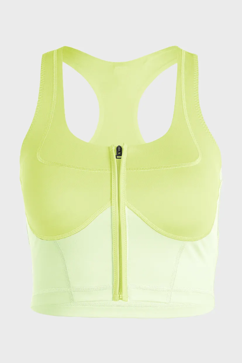 Женский салатовый топ adidas by Stella McCartney Two-Tone Zipped