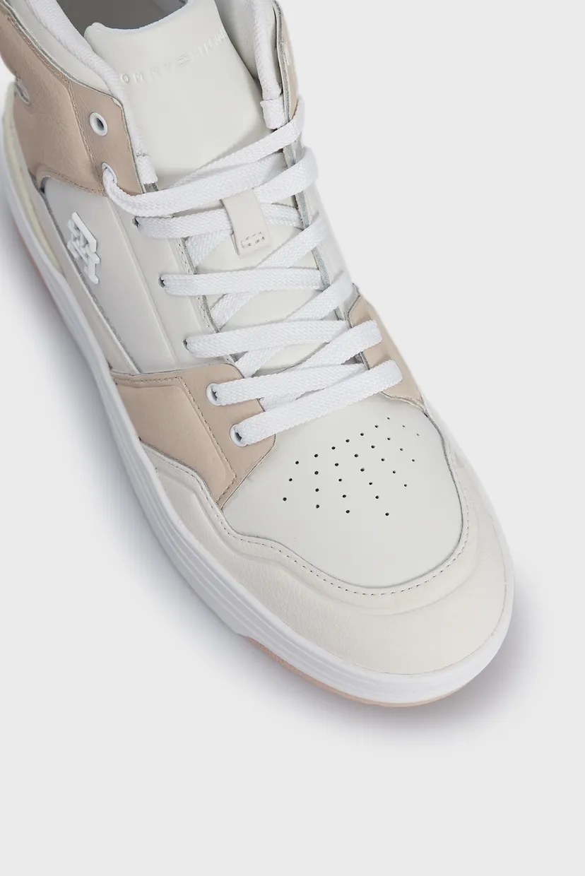 Жіночі бежеві шкіряні кросівки TH HI BASKET SNEAKER 4