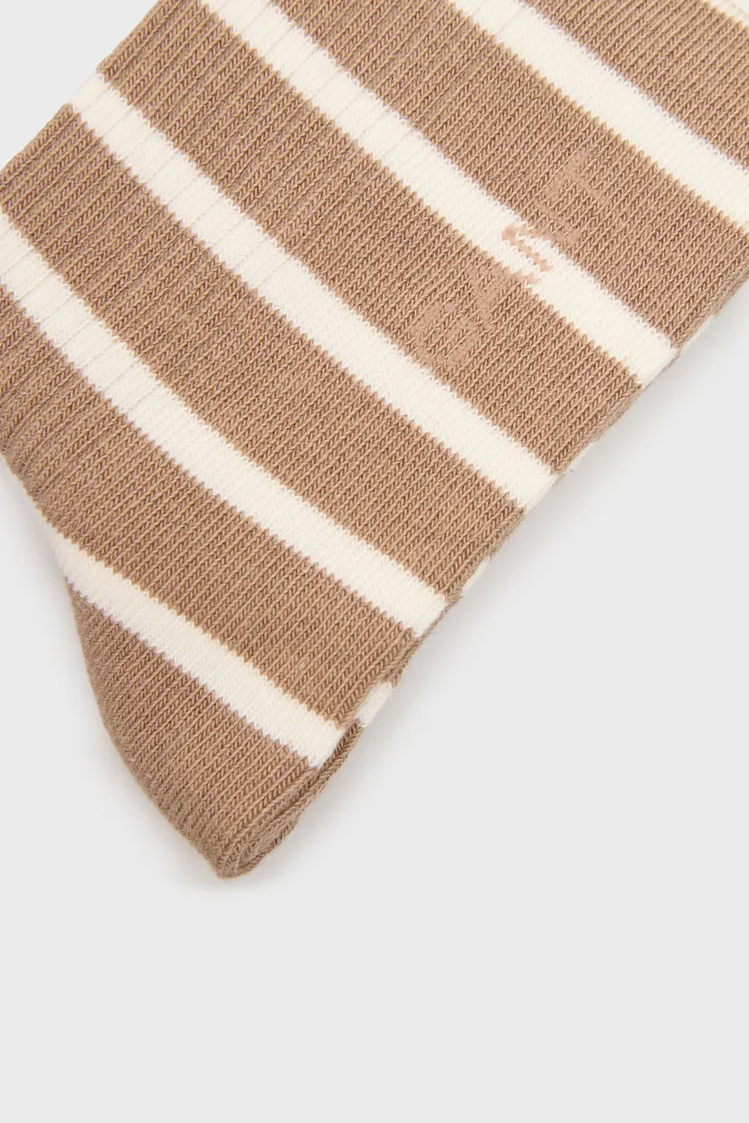 Жіночі бежеві шкарпетки у смужку BRETON STRIPED RIB SOCKS 3