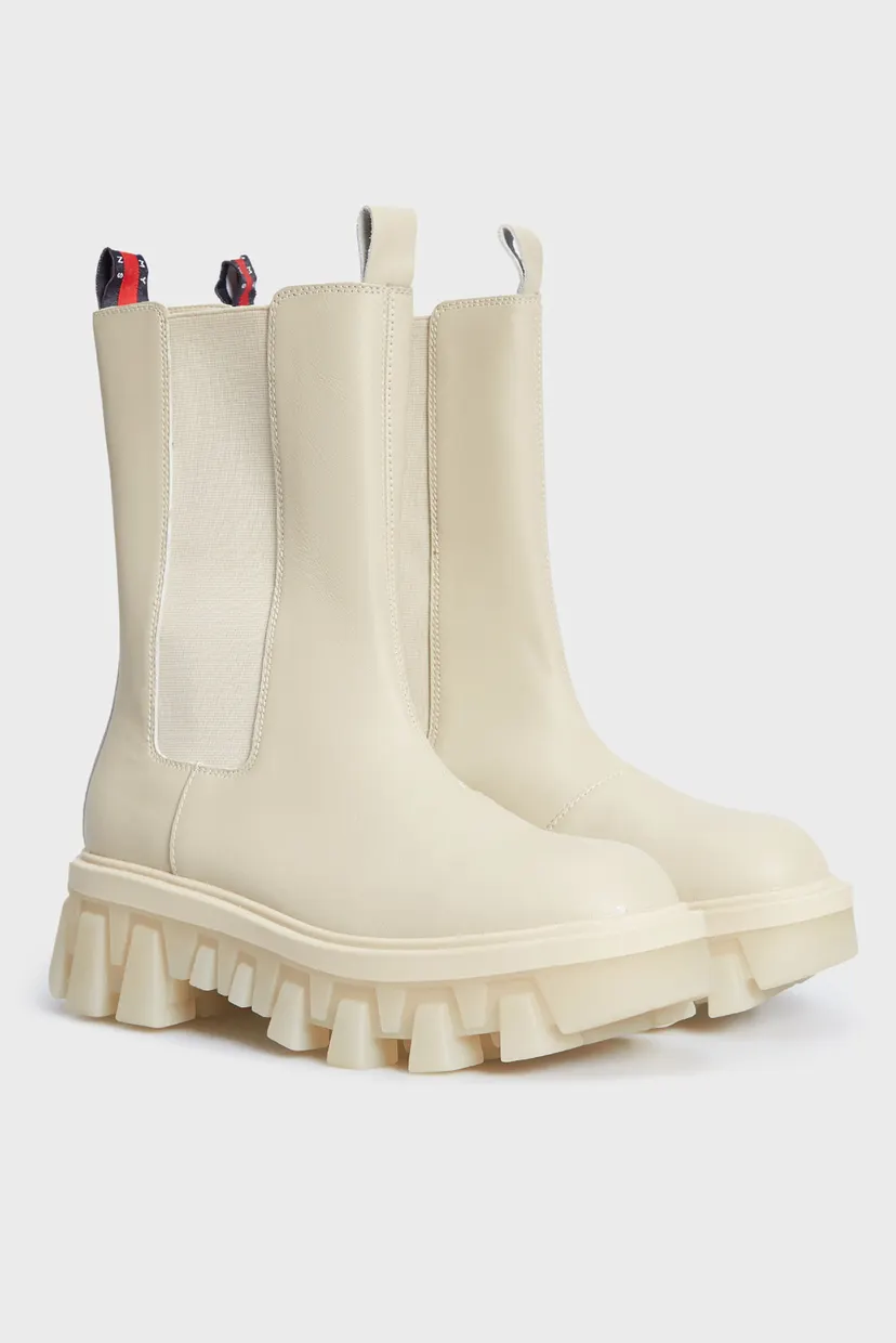Женские белые кожаные челси TJW TRANSLUCENT CHUNKY BOOT 3