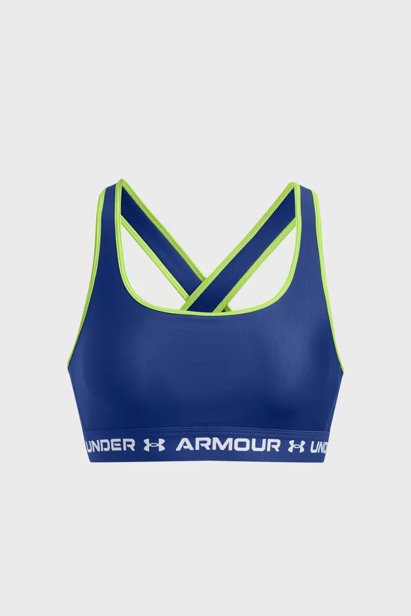 Женский синий топ UA Crossback Mid Bra 5