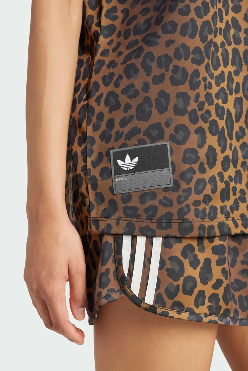 Жіноча коричнева футболка з візерунком adidas Originals Satin 5
