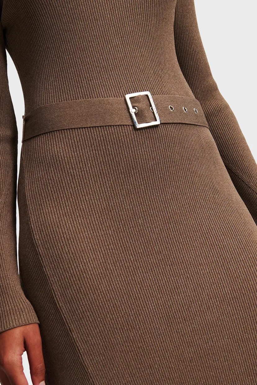 Жіноча коричнева сукня LSLV BUCKLE BELT 4