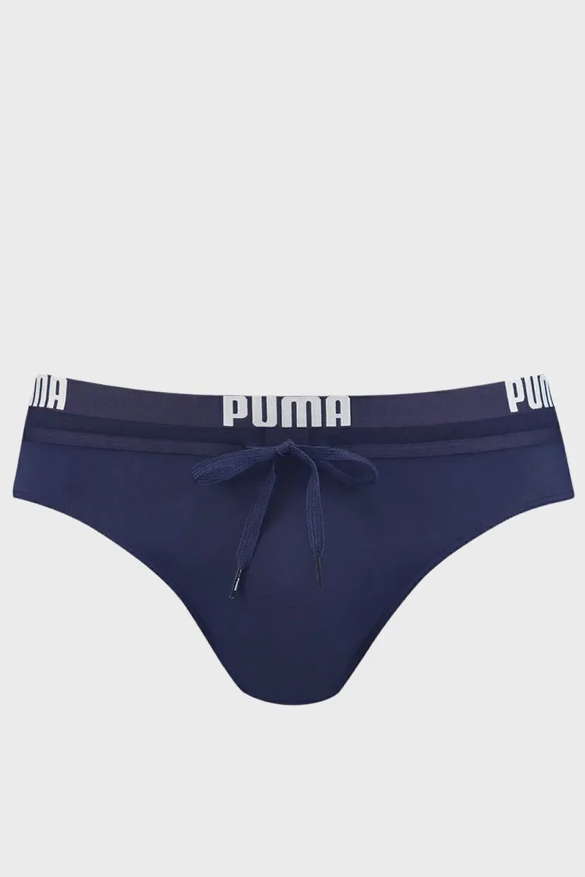 Мужские темно-синие плавки PUMA Swim Men Logo Swim Brief 4