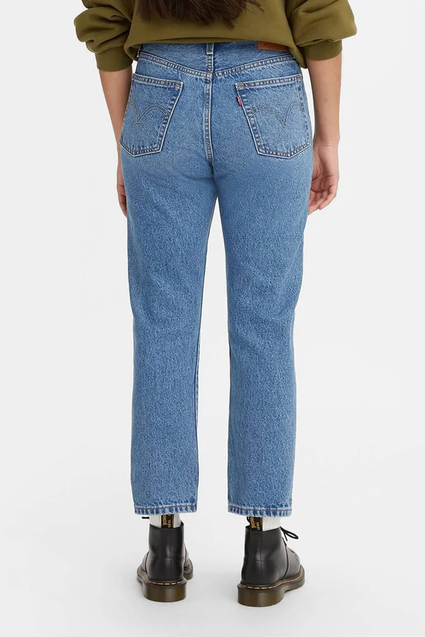 Жіночі блакитні джинси 501® Straight Crop 4